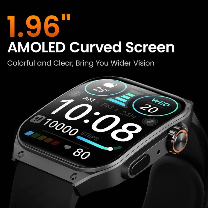 HAYLOU Watch S8 Smart Watch 1.96 Zoll AMOLED Curved Screen Smartwatch Bluetooth Call AI Voice Assistant Smartwatches für Herren