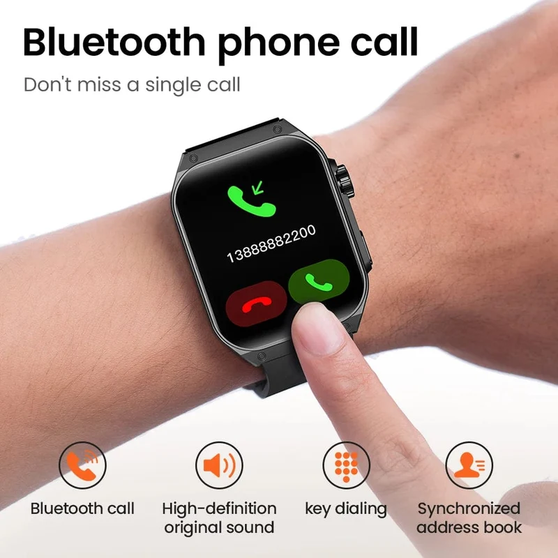 HAYLOU Watch S8 Smart Watch 1.96 Zoll AMOLED Curved Screen Smartwatch Bluetooth Call AI Voice Assistant Smartwatches für Herren