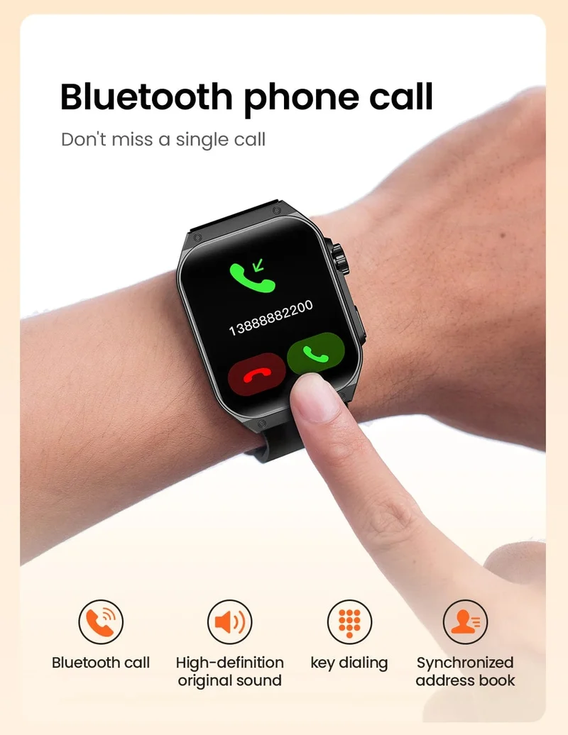 HAYLOU Watch S8 Smart Watch 1.96 Zoll AMOLED Curved Screen Smartwatch Bluetooth Call AI Voice Assistant Smartwatches für Herren