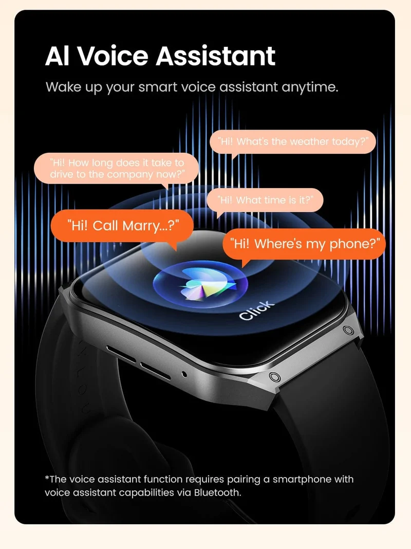 HAYLOU Watch S8 Smart Watch 1.96 Zoll AMOLED Curved Screen Smartwatch Bluetooth Call AI Voice Assistant Smartwatches für Herren