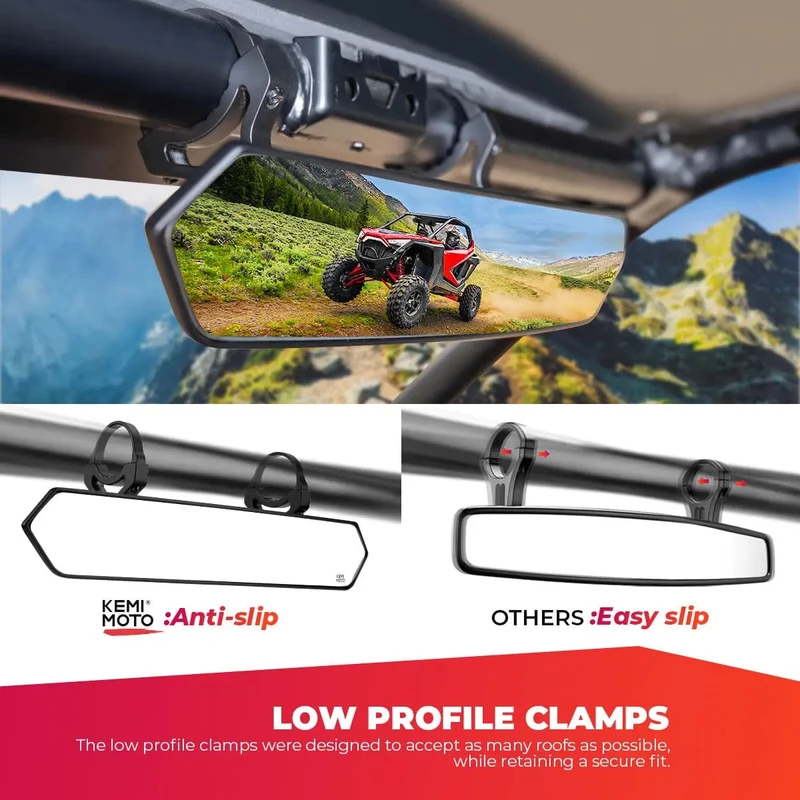 1.65-2 Zoll UTV-Breitbild-Rennspiegel, kompatibel mit Polaris RZR Ranger 800 1000 XP 900, für CFMoto, für Can Am Maverick X3