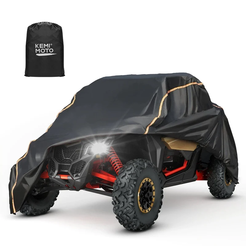 2 Türen UTV 210D Oxford-Stoff schützt die Lagerabdeckung für Nutzfahrzeuge vor Regen, Schmutz und Strahlen, reflektierend für Can Am Maverick X3