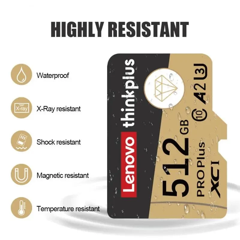 Lenovo 2 TB 1 TB Micro TF/SD-Karte Klasse 10 SD-Karte 256 GB Speicherkarte 128 GB 512 GB TF-Karte Kostenloser Versand für Kameras/Tablet/Drohne