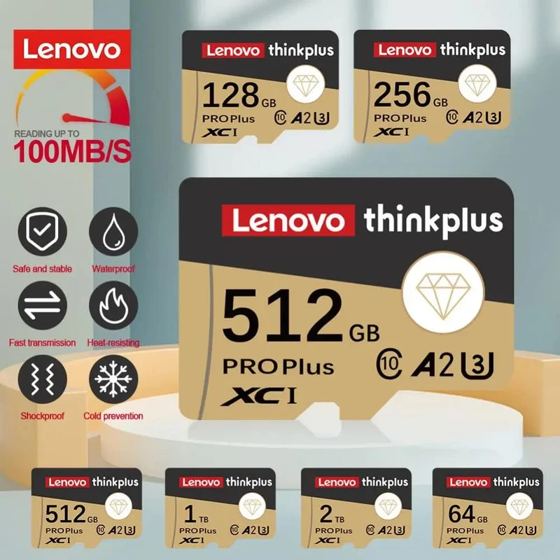 Lenovo 2 TB 1 TB Micro TF/SD-Karte Klasse 10 SD-Karte 256 GB Speicherkarte 128 GB 512 GB TF-Karte Kostenloser Versand für Kameras/Tablet/Drohne