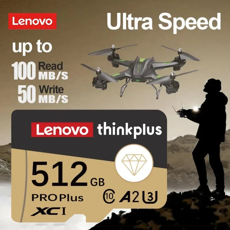 Lenovo 2 TB 1 TB Micro TF/SD-Karte Klasse 10 SD-Karte 256 GB Speicherkarte 128 GB 512 GB TF-Karte Kostenloser Versand für Kameras/Tablet/Drohne