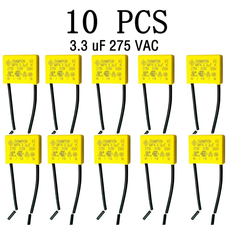 Kondensator 3.3 UF 275 VAC Anti-Lichtblitz-Sicherheitskondensator. Geeignet für intelligente Touch-Schalter ohne Neutralleiter, elektrische Lüfter usw.