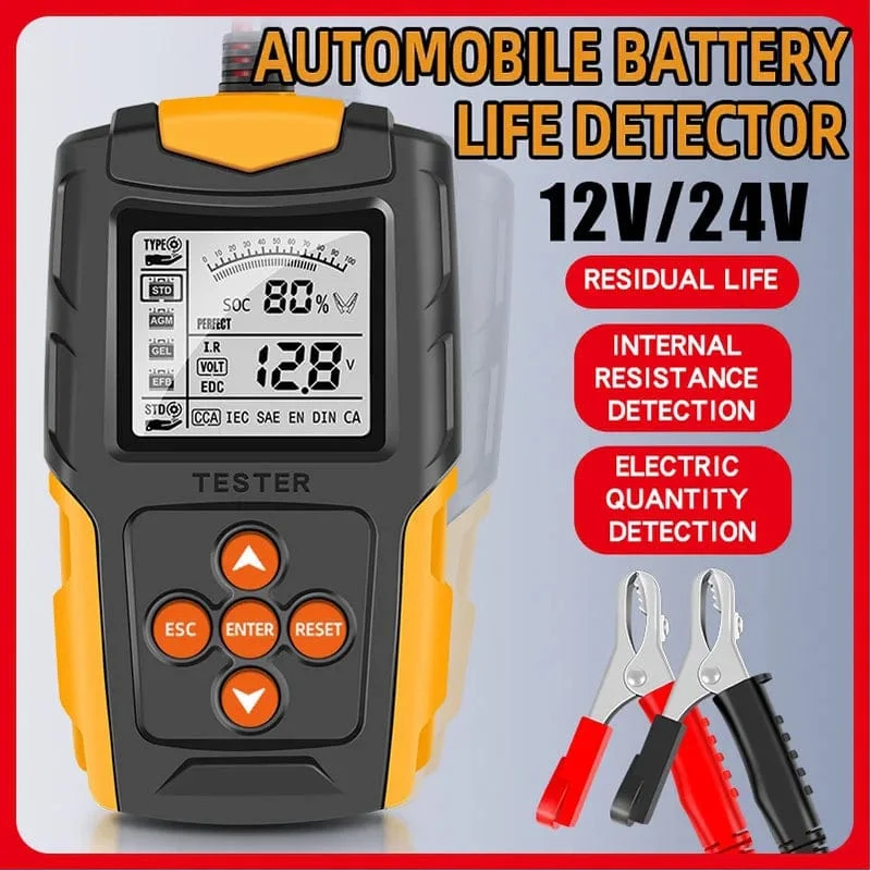 12V/24V Autobatterietester Digitalanzeige Parameter Autobatterie Innenwiderstandstester 1 PC