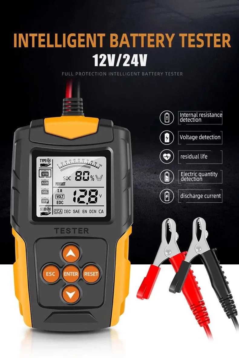 12V/24V Autobatterietester Digitalanzeige Parameter Autobatterie Innenwiderstandstester 1 PC