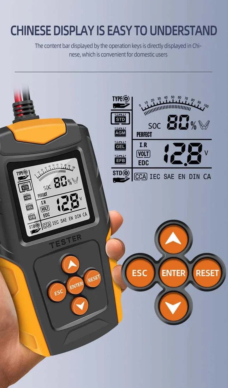 12V/24V Autobatterietester Digitalanzeige Parameter Autobatterie Innenwiderstandstester 1 PC