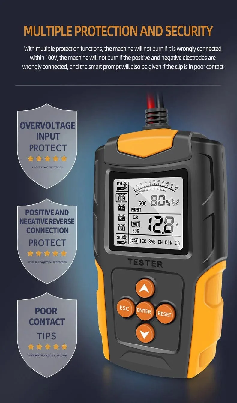 12V/24V Autobatterietester Digitalanzeige Parameter Autobatterie Innenwiderstandstester 1 PC