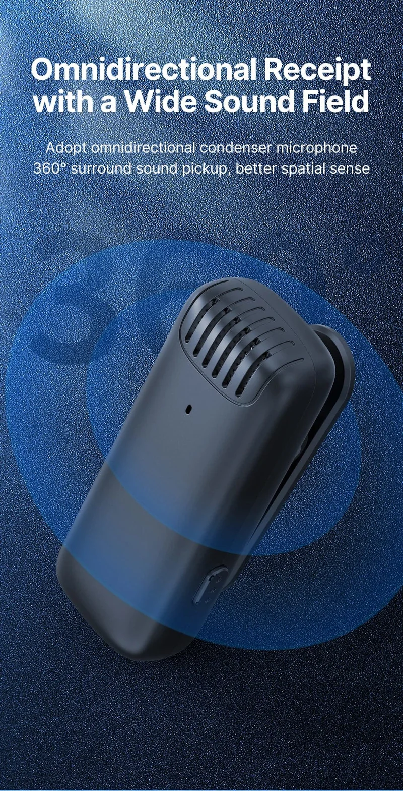 Ulanzi J12 Wireless Lavalier-mikrofon Ansteckmikrofone Set Kurze Videoaufnahme Mini-Mikrofon für iPhone Android Live-Übertragung