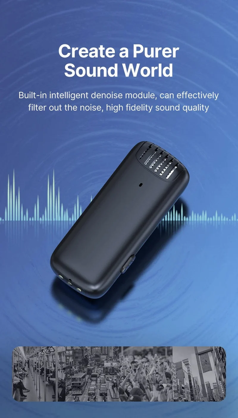 Ulanzi J12 Wireless Lavalier-mikrofon Ansteckmikrofone Set Kurze Videoaufnahme Mini-Mikrofon für iPhone Android Live-Übertragung
