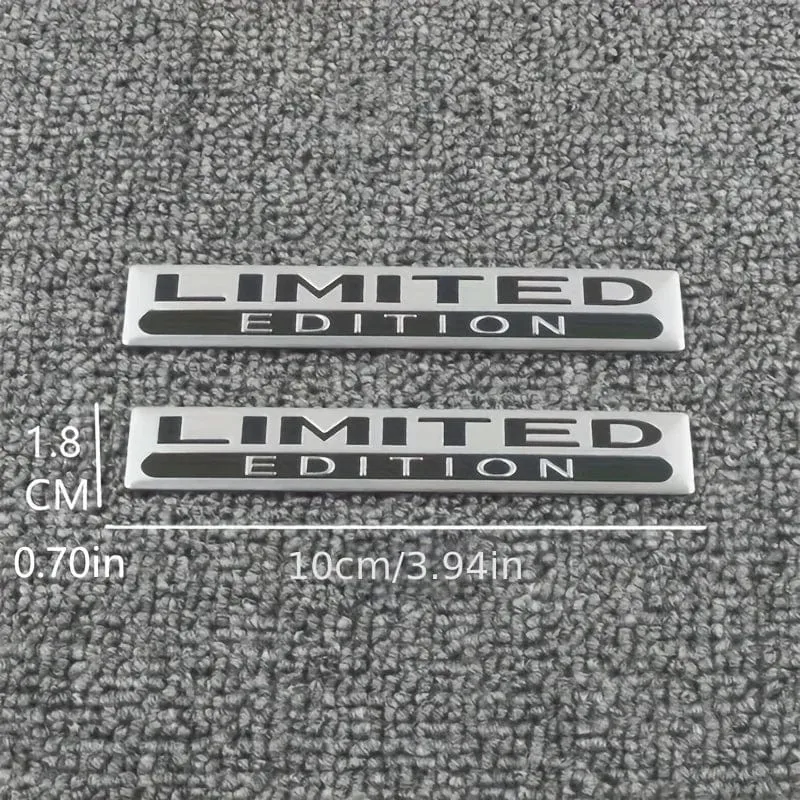 2 STK. Emblem in limitierter Auflage, 3D-Metallabzeichen, Aufkleber, Autorennen, Sport-Emblem für die hintere Kofferraumseite, Kotflügel, Auto, Motorrad