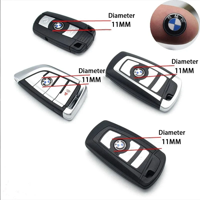 11/14mm Auto-Fernschlüsselanhänger-Emblem-Abzeichen-Radioknopf-Aufkleber für BMW M Performance E46 E49 F30 F80 E36 E46 E93 E92 F34 F31 Z4 X7