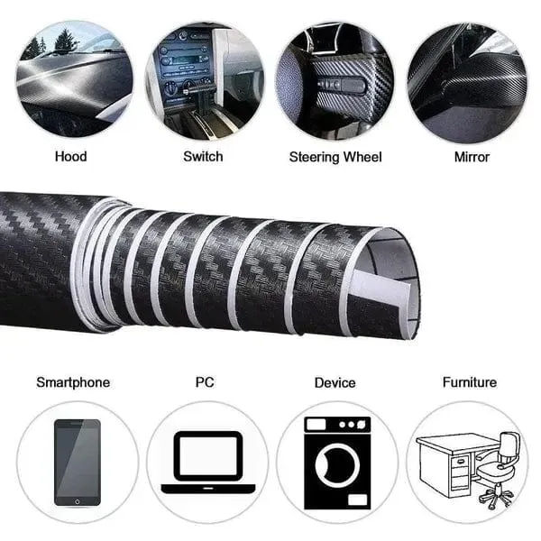 30x127cm Auto 3D Carbon Faser Rolle Film Aufkleber DIY Vinyl Film Auto Interior Styling Carbon Faser Dekorative decals