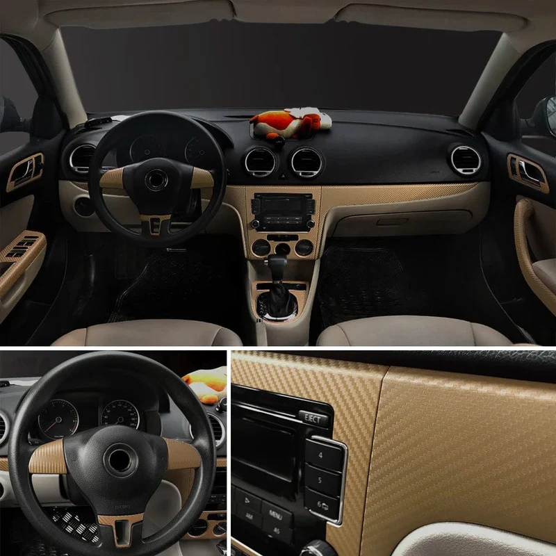 30x127cm Auto 3D Carbon Faser Rolle Film Aufkleber DIY Vinyl Film Auto Interior Styling Carbon Faser Dekorative decals