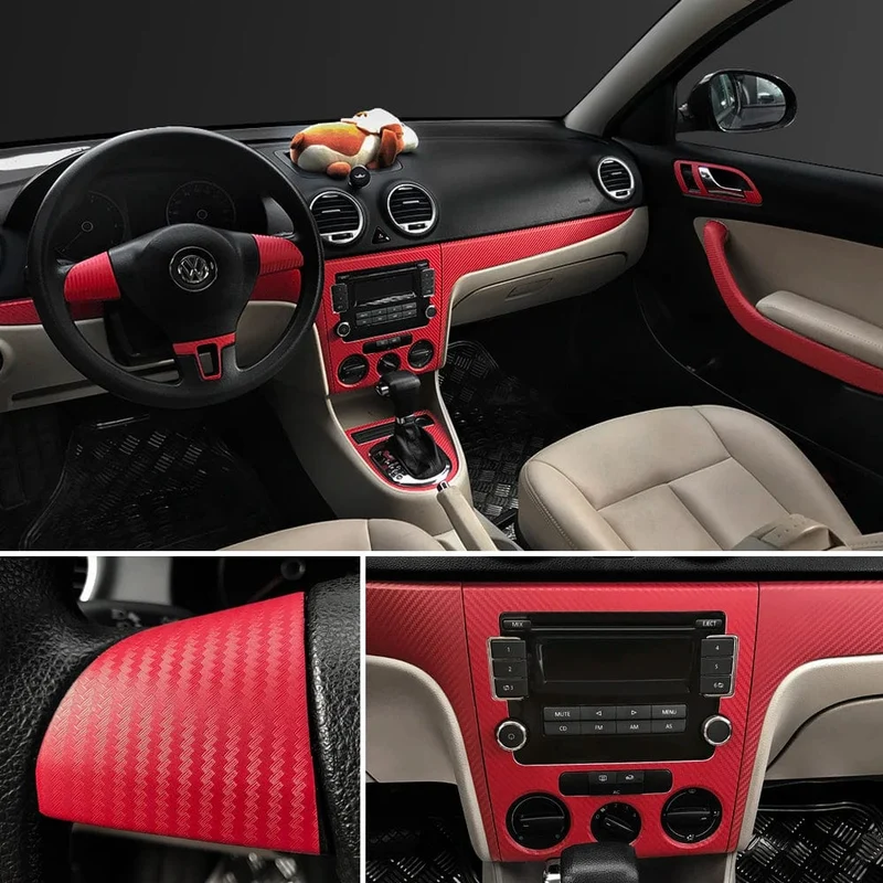 30x127cm Auto 3D Carbon Faser Rolle Film Aufkleber DIY Vinyl Film Auto Interior Styling Carbon Faser Dekorative decals