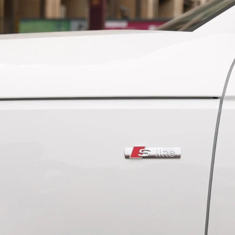 3D Metall Auto S LINE Emblem Aufkleber Abzeichen Aufkleber Dekoration für Audi Sline S6 S7 SQ5 SQ7 A3 A4 A5 A6 A7 A8L Q3 Q4 Q5 Q6 Q7 Q8 TT