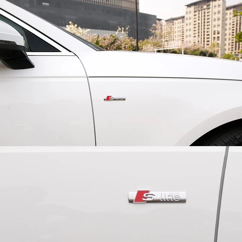3D Metall Auto S LINE Emblem Aufkleber Abzeichen Aufkleber Dekoration für Audi Sline S6 S7 SQ5 SQ7 A3 A4 A5 A6 A7 A8L Q3 Q4 Q5 Q6 Q7 Q8 TT
