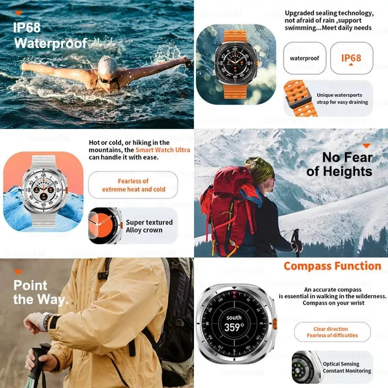 Für Samsung Galaxy Watch 7 Ultra Neue GPS-Track-Smartwatch für Männer AMOLED Immeranzeige Uhr BT Talk NFC Sport Smartwatches Frauen