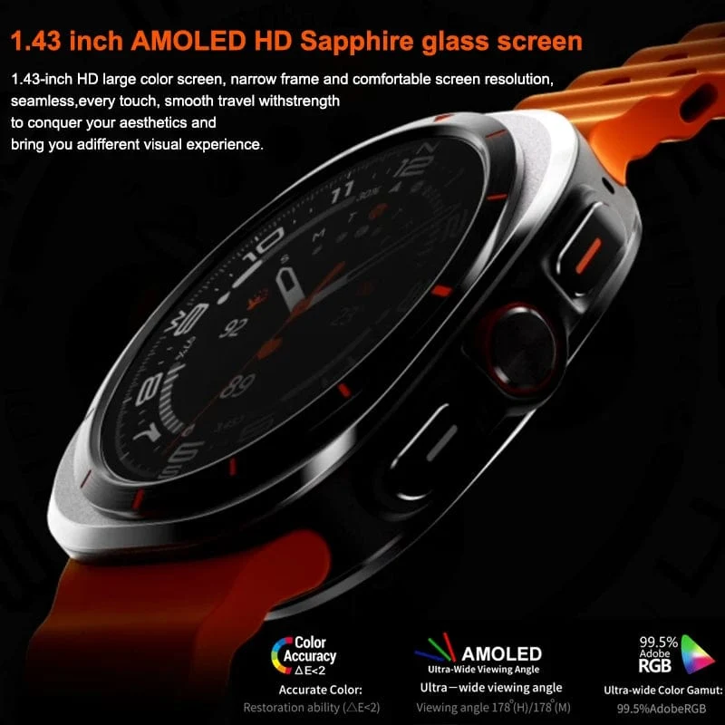 Für Samsung Galaxy Watch 7 Ultra Neue GPS-Track-Smartwatch für Männer AMOLED Immeranzeige Uhr BT Talk NFC Sport Smartwatches Frauen