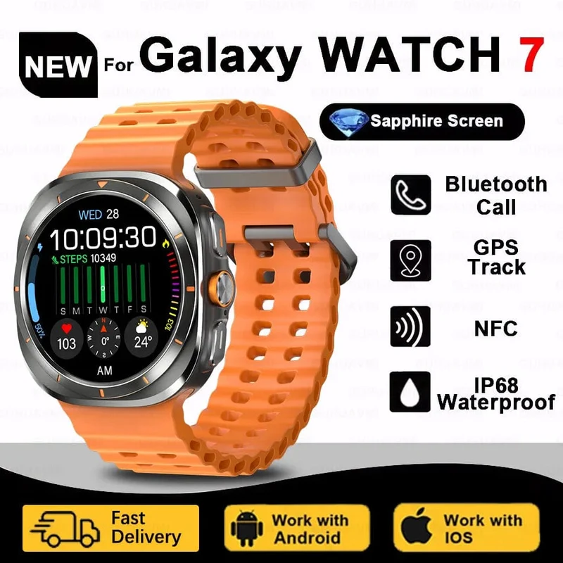Für Samsung Galaxy Watch 7 Ultra Neue GPS-Track-Smartwatch für Männer AMOLED Immeranzeige Uhr BT Talk NFC Sport Smartwatches Frauen