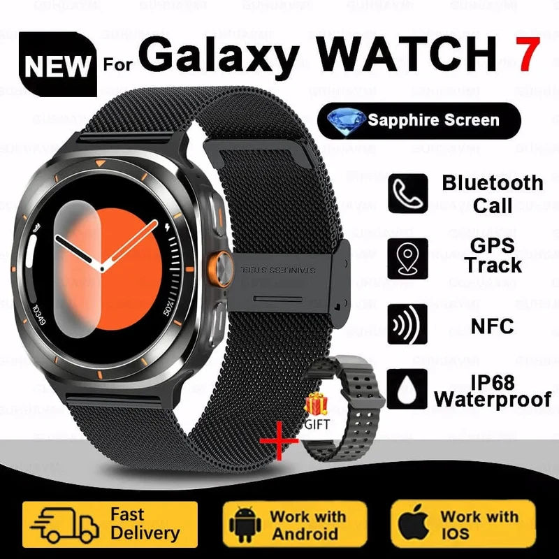 Für Samsung Galaxy Watch 7 Ultra Neue GPS-Track-Smartwatch für Männer AMOLED Immeranzeige Uhr BT Talk NFC Sport Smartwatches Frauen