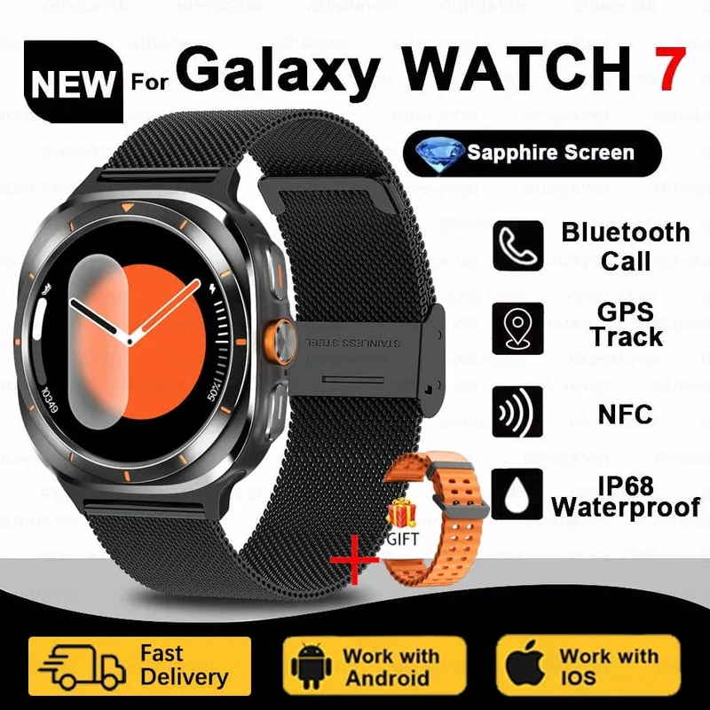 Für Samsung Galaxy Watch 7 Ultra Neue GPS-Track-Smartwatch für Männer AMOLED Immeranzeige Uhr BT Talk NFC Sport Smartwatches Frauen