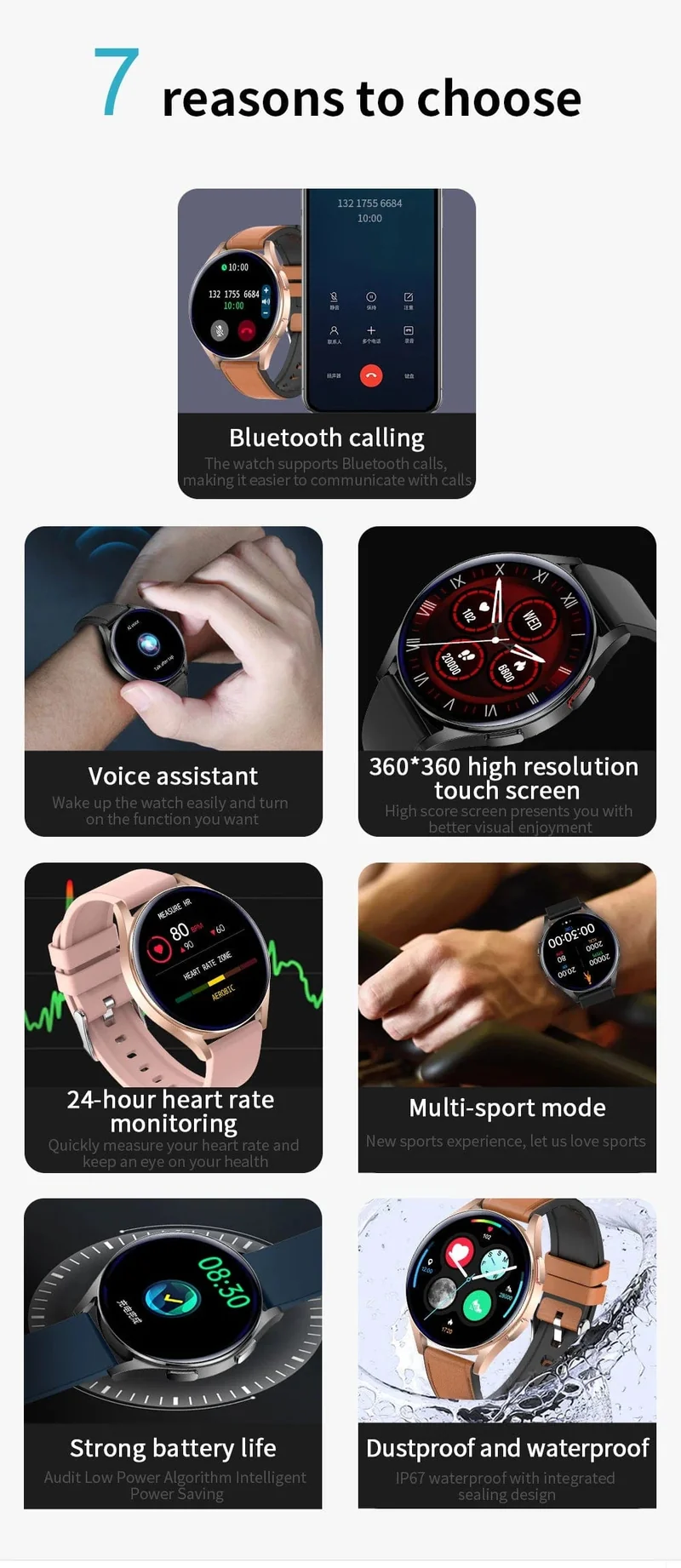 Neue Smartwatch 6 für Männer HD Full Touch Blutdruck Blutsauerstoff Bluetooth Anruf Sport Smart Watch Männer Frauen für Android IOS