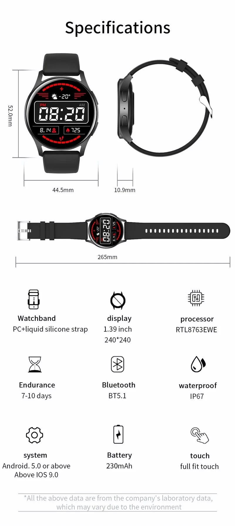 Neue Smartwatch 6 für Männer HD Full Touch Blutdruck Blutsauerstoff Bluetooth Anruf Sport Smart Watch Männer Frauen für Android IOS