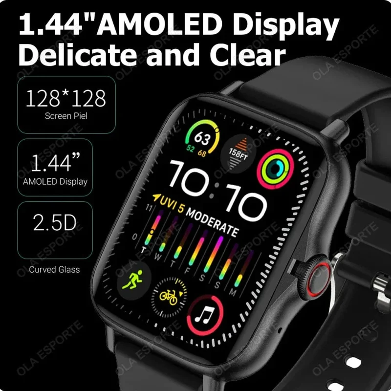 2024 Smart Watch für Männer Frauen Geschenk Voller Touchscreen Sport Fitness Uhren Bluetooth Anrufe Digitale Smartwatch Armbanduhr Herren