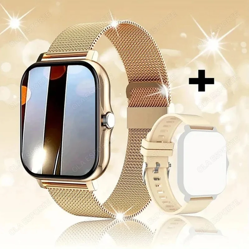 2024 Smart Watch für Männer Frauen Geschenk Voller Touchscreen Sport Fitness Uhren Bluetooth Anrufe Digitale Smartwatch Armbanduhr Herren