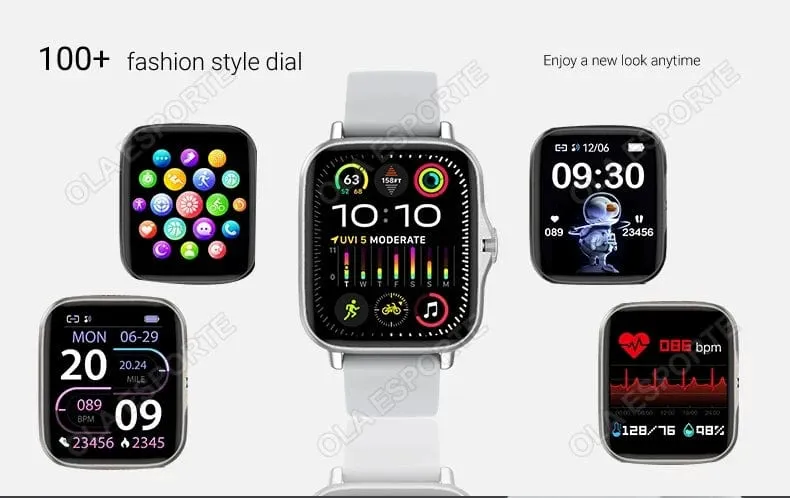 2024 Smart Watch für Männer Frauen Geschenk Voller Touchscreen Sport Fitness Uhren Bluetooth Anrufe Digitale Smartwatch Armbanduhr Herren