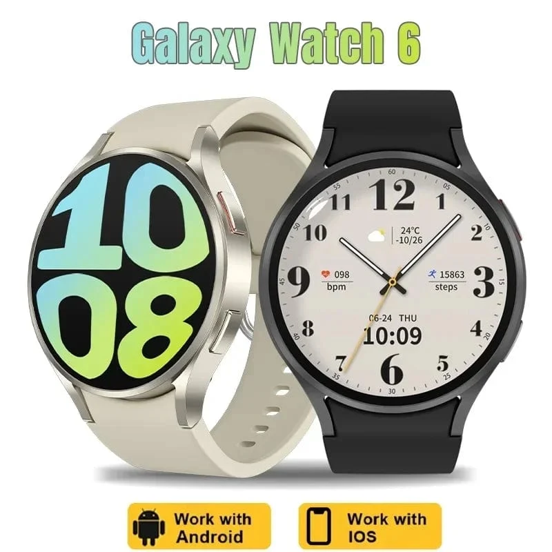 2024 Neu für Samsung Galaxy Watch 6 Classic Smart Watch Männer Frauen Benutzerdefiniertes Zifferblatt HD AMOLED Sprachanruf NFC GPS Tracker Sportuhren