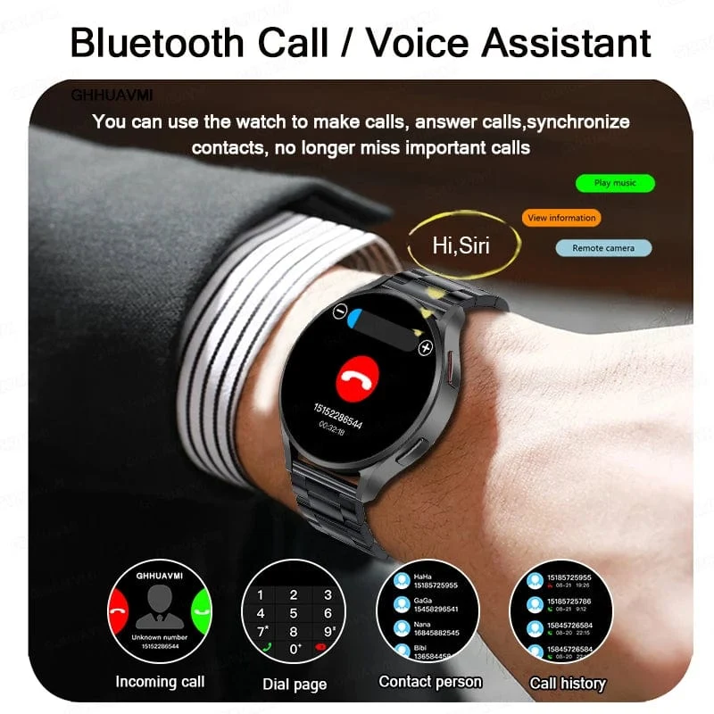 2024 Neu für Samsung Galaxy Watch 6 Classic Smart Watch Männer Frauen Benutzerdefiniertes Zifferblatt HD AMOLED Sprachanruf NFC GPS Tracker Sportuhren