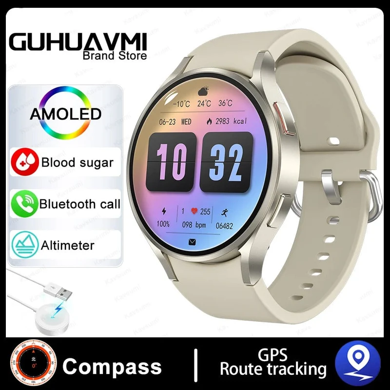 2024 Neu für Samsung Galaxy Watch 6 Classic Smart Watch Männer Frauen Benutzerdefiniertes Zifferblatt HD AMOLED Sprachanruf NFC GPS Tracker Sportuhren