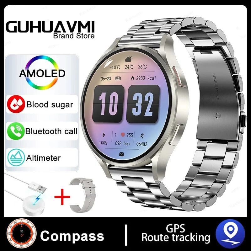 2024 Neu für Samsung Galaxy Watch 6 Classic Smart Watch Männer Frauen Benutzerdefiniertes Zifferblatt HD AMOLED Sprachanruf NFC GPS Tracker Sportuhren