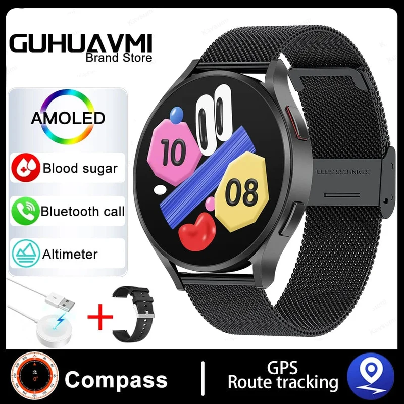 2024 Neu für Samsung Galaxy Watch 6 Classic Smart Watch Männer Frauen Benutzerdefiniertes Zifferblatt HD AMOLED Sprachanruf NFC GPS Tracker Sportuhren