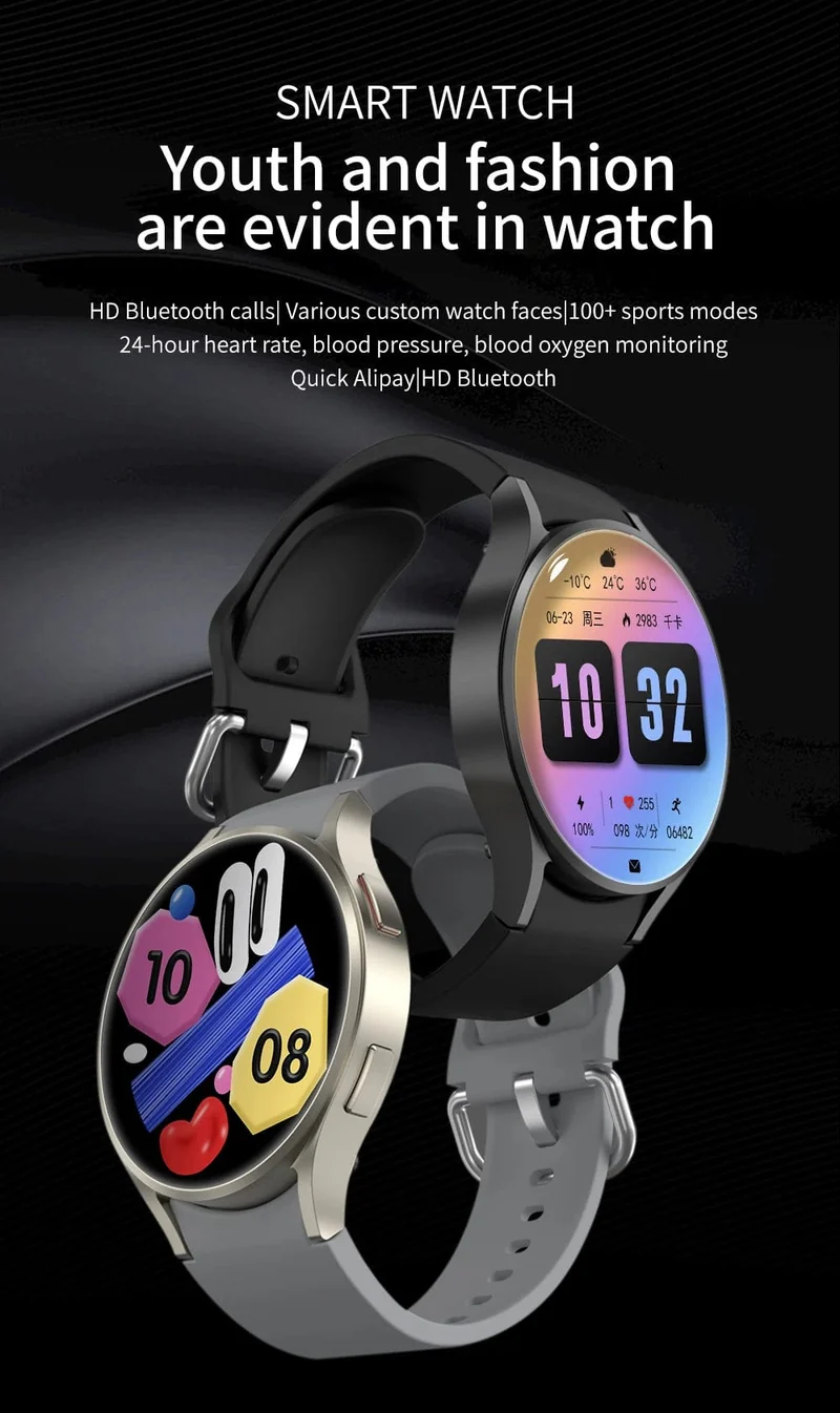 2024 Neu für Samsung Galaxy Watch 6 Classic Smart Watch Männer Frauen Benutzerdefiniertes Zifferblatt HD AMOLED Sprachanruf NFC GPS Tracker Sportuhren
