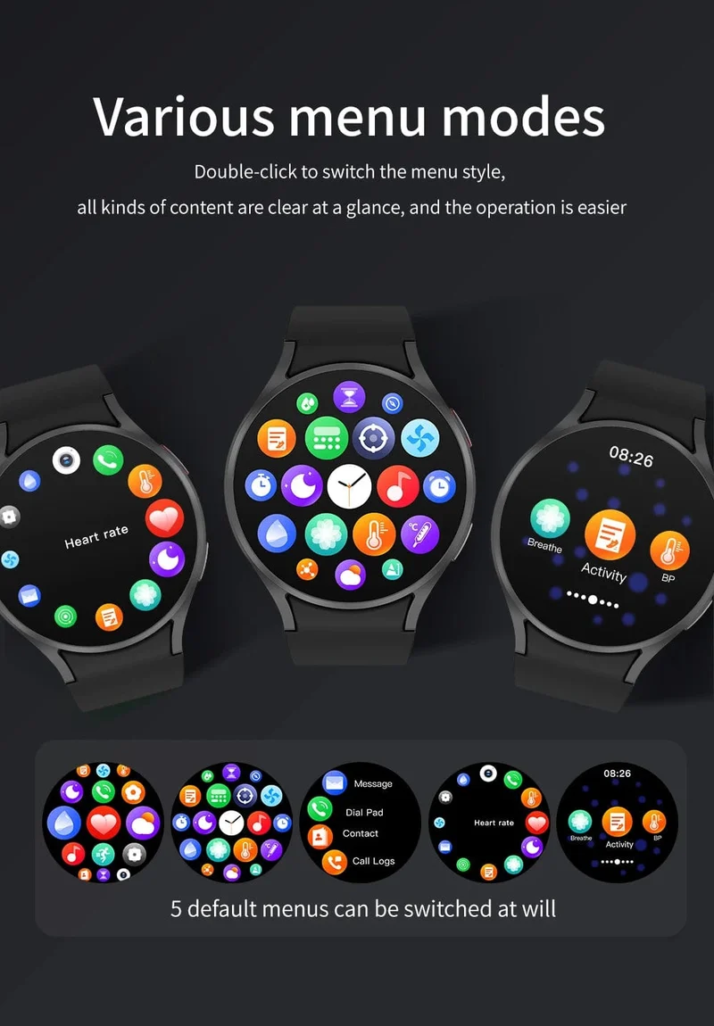 2024 Neu für Samsung Galaxy Watch 6 Classic Smart Watch Männer Frauen Benutzerdefiniertes Zifferblatt HD AMOLED Sprachanruf NFC GPS Tracker Sportuhren