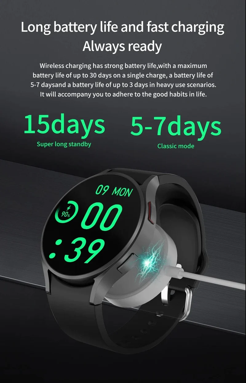 2024 Neu für Samsung Galaxy Watch 6 Classic Smart Watch Männer Frauen Benutzerdefiniertes Zifferblatt HD AMOLED Sprachanruf NFC GPS Tracker Sportuhren