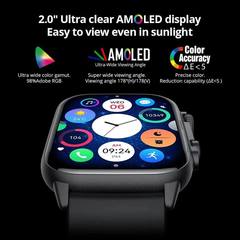 COLMI C81 2.0 Zoll AMOLED Smartwatch unterstützt AOD 100 Sportmodi IP68 wasserdichte Smartwatch für Männer und Frauen PK Ultra Series 8
