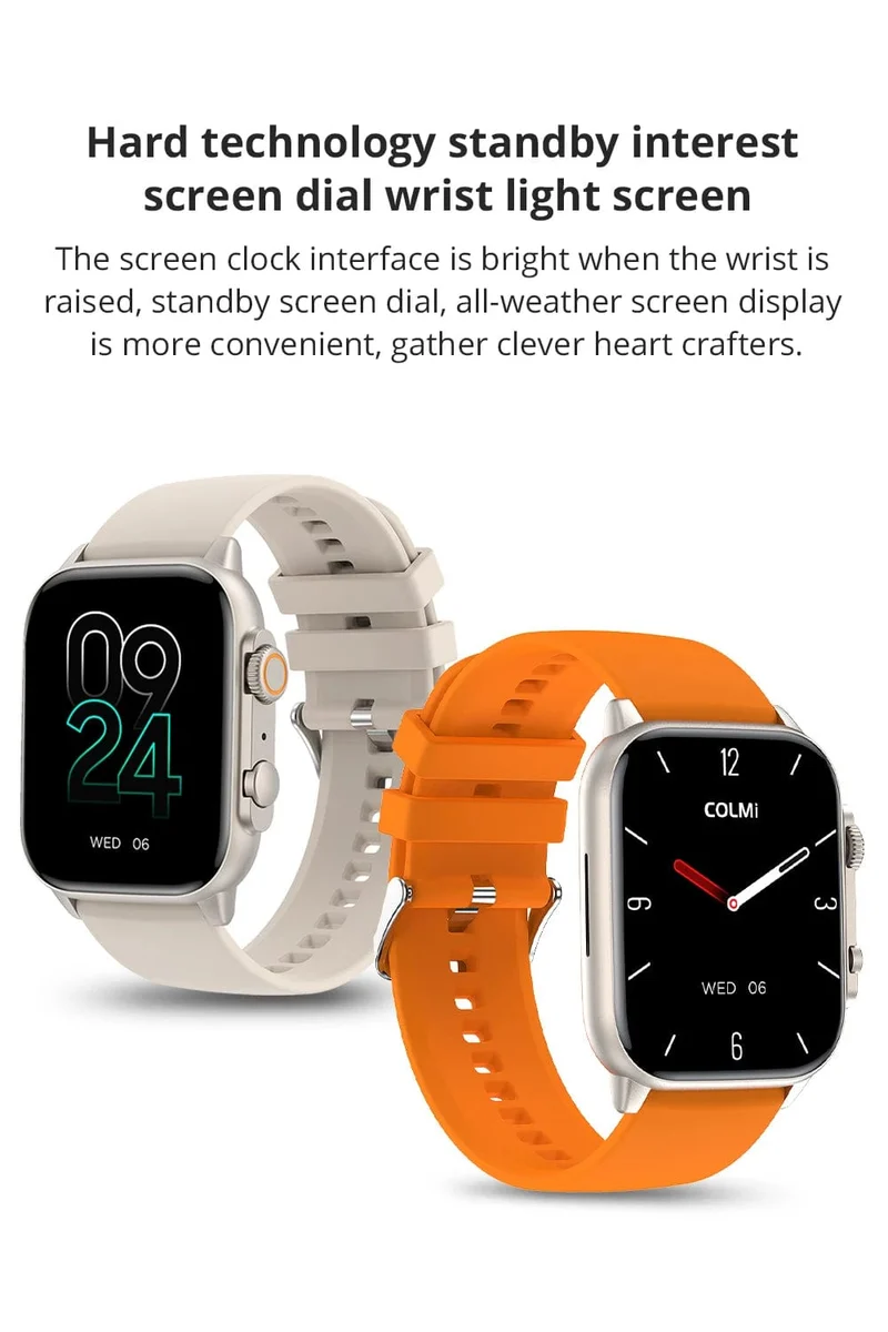 COLMI C81 2.0 Zoll AMOLED Smartwatch unterstützt AOD 100 Sportmodi IP68 wasserdichte Smartwatch für Männer und Frauen PK Ultra Series 8