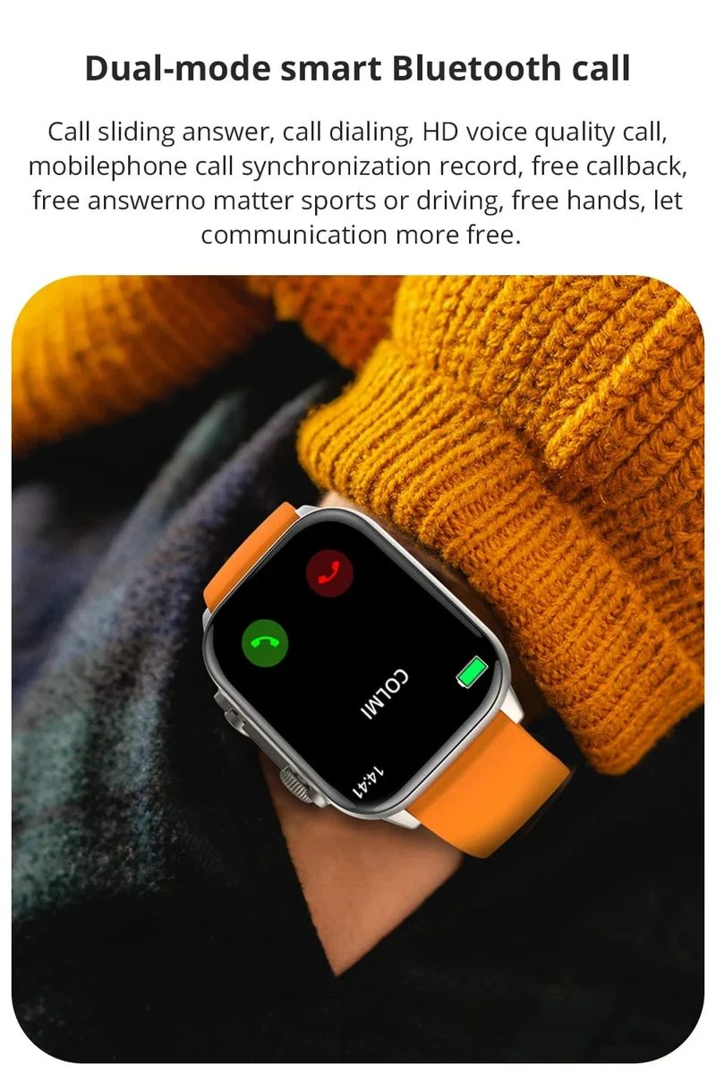 COLMI C81 2.0 Zoll AMOLED Smartwatch unterstützt AOD 100 Sportmodi IP68 wasserdichte Smartwatch für Männer und Frauen PK Ultra Series 8