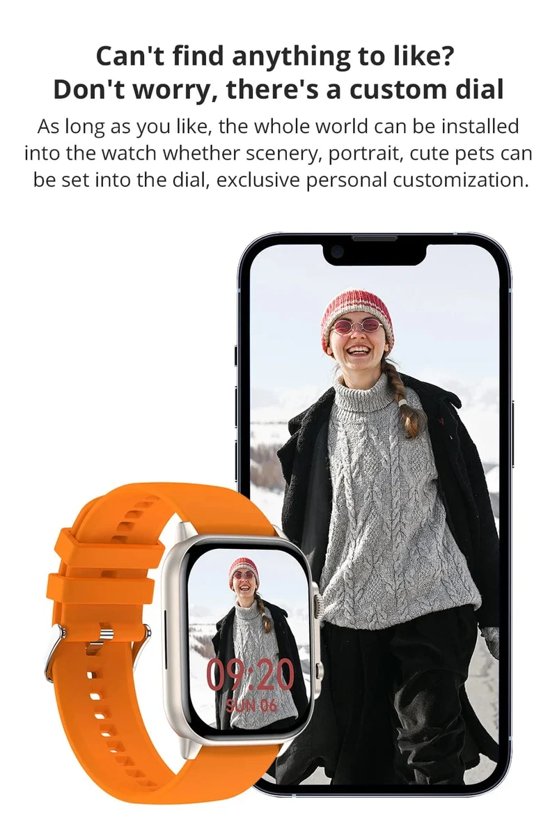 COLMI C81 2.0 Zoll AMOLED Smartwatch unterstützt AOD 100 Sportmodi IP68 wasserdichte Smartwatch für Männer und Frauen PK Ultra Series 8
