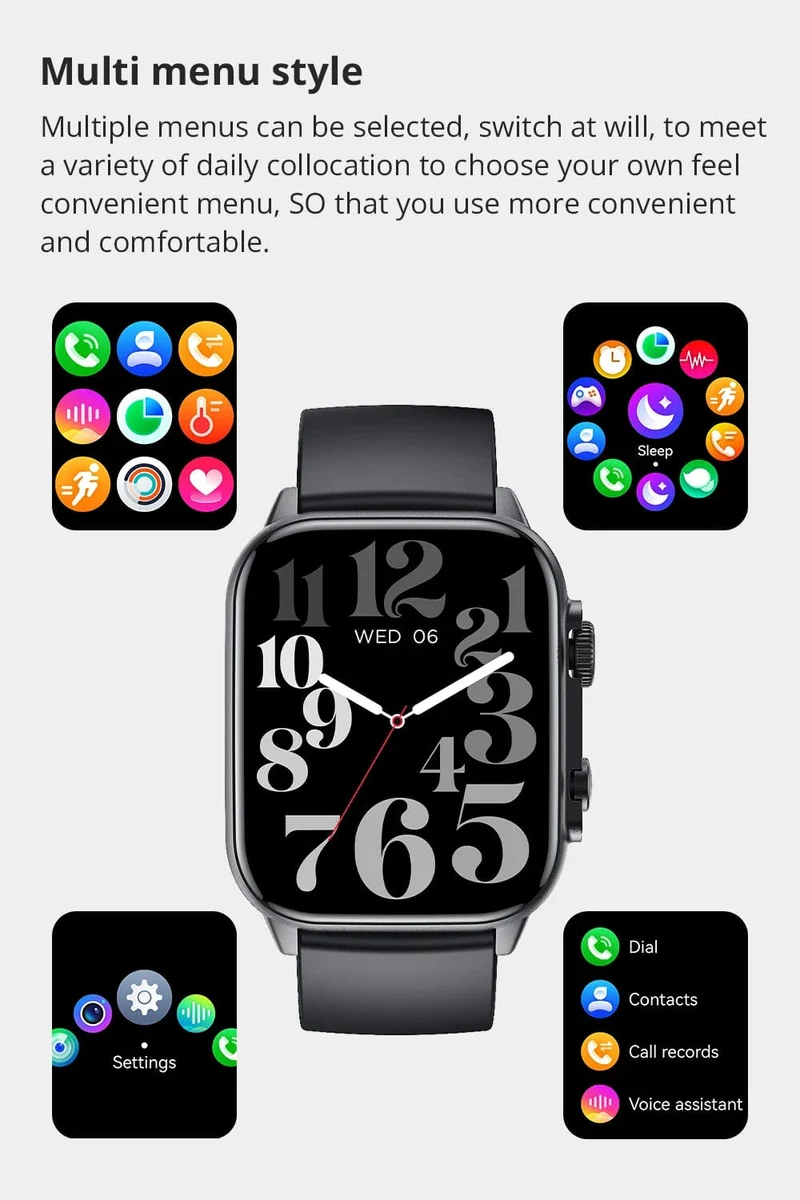 COLMI C81 2.0 Zoll AMOLED Smartwatch unterstützt AOD 100 Sportmodi IP68 wasserdichte Smartwatch für Männer und Frauen PK Ultra Series 8