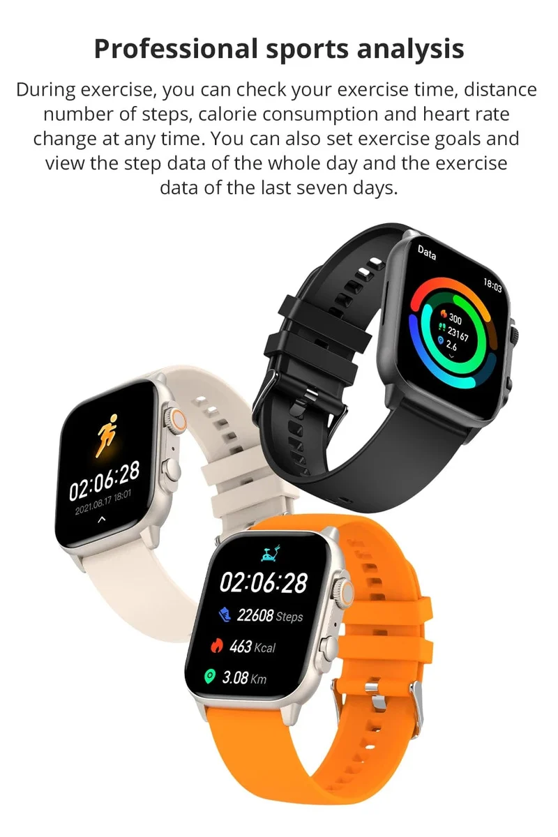 COLMI C81 2.0 Zoll AMOLED Smartwatch unterstützt AOD 100 Sportmodi IP68 wasserdichte Smartwatch für Männer und Frauen PK Ultra Series 8