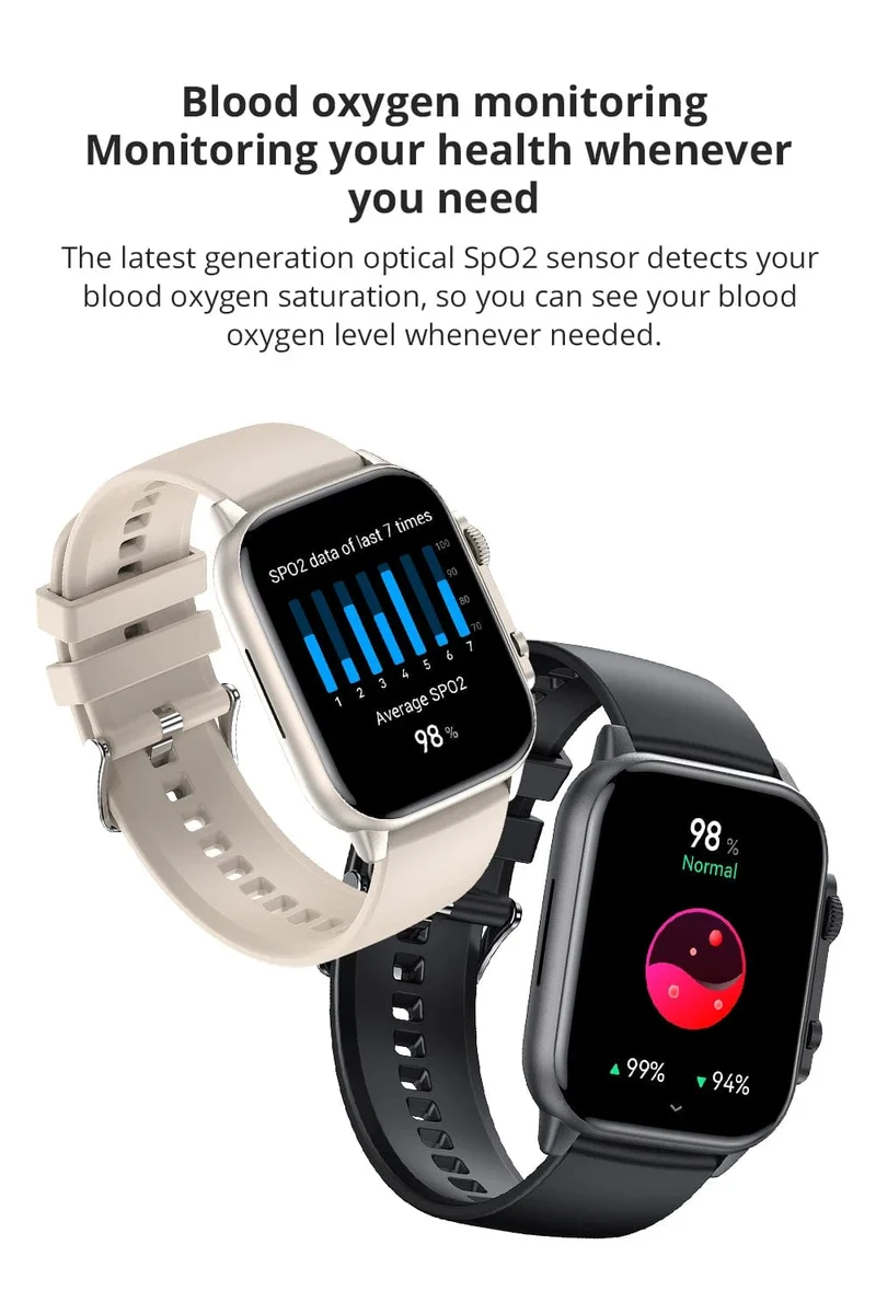 COLMI C81 2.0 Zoll AMOLED Smartwatch unterstützt AOD 100 Sportmodi IP68 wasserdichte Smartwatch für Männer und Frauen PK Ultra Series 8