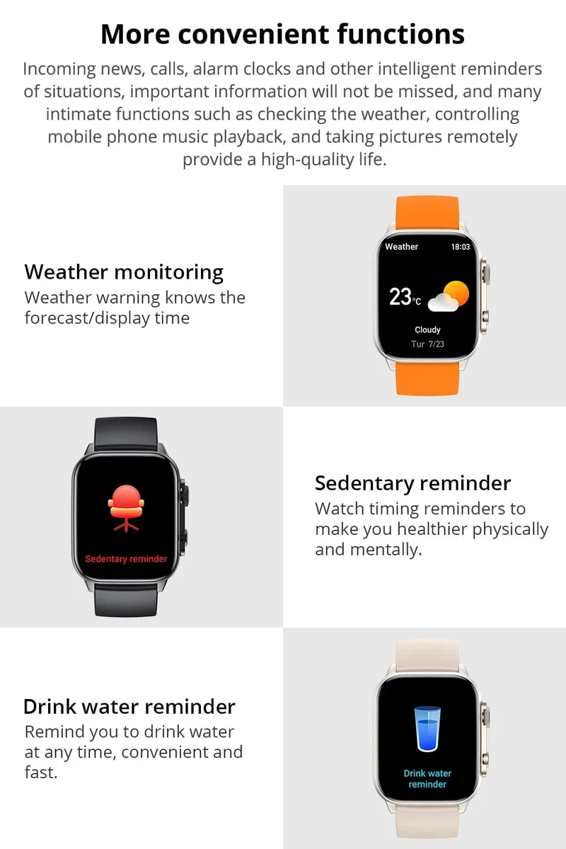 COLMI C81 2.0 Zoll AMOLED Smartwatch unterstützt AOD 100 Sportmodi IP68 wasserdichte Smartwatch für Männer und Frauen PK Ultra Series 8