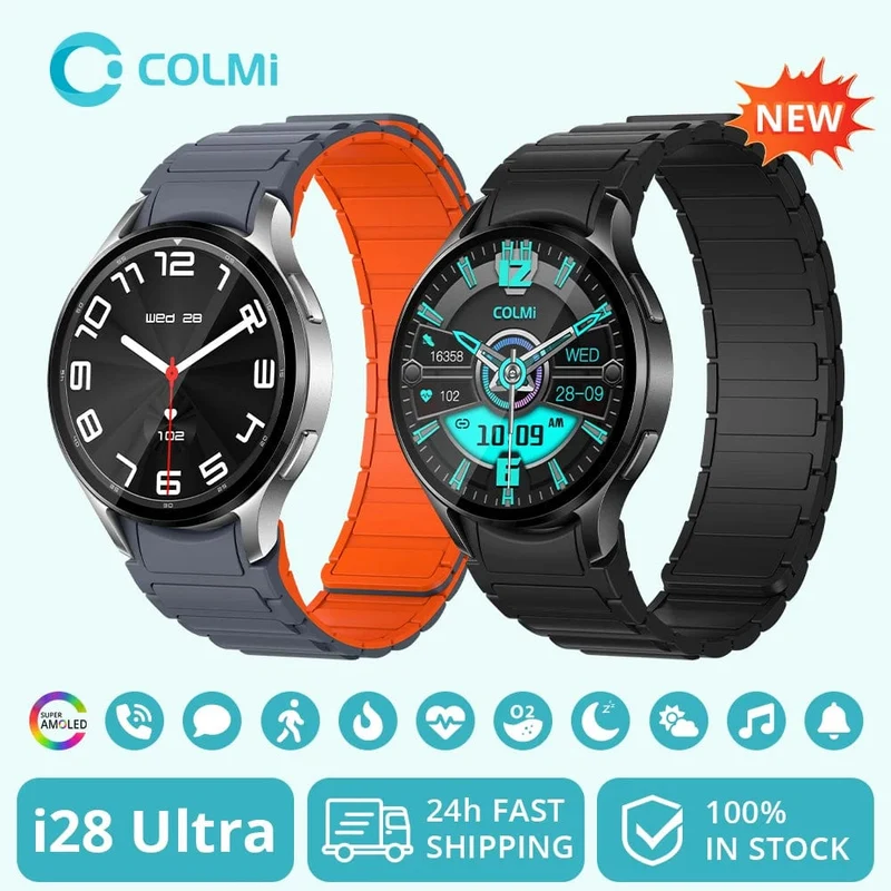 COLMI i28 Ultra AI Smartwatch, AMOLED-Display, integriertes AI Da-GPT, muslimisches Gebet, Bluetooth-Anrufuhr, Smartwatch für Männer und Frauen